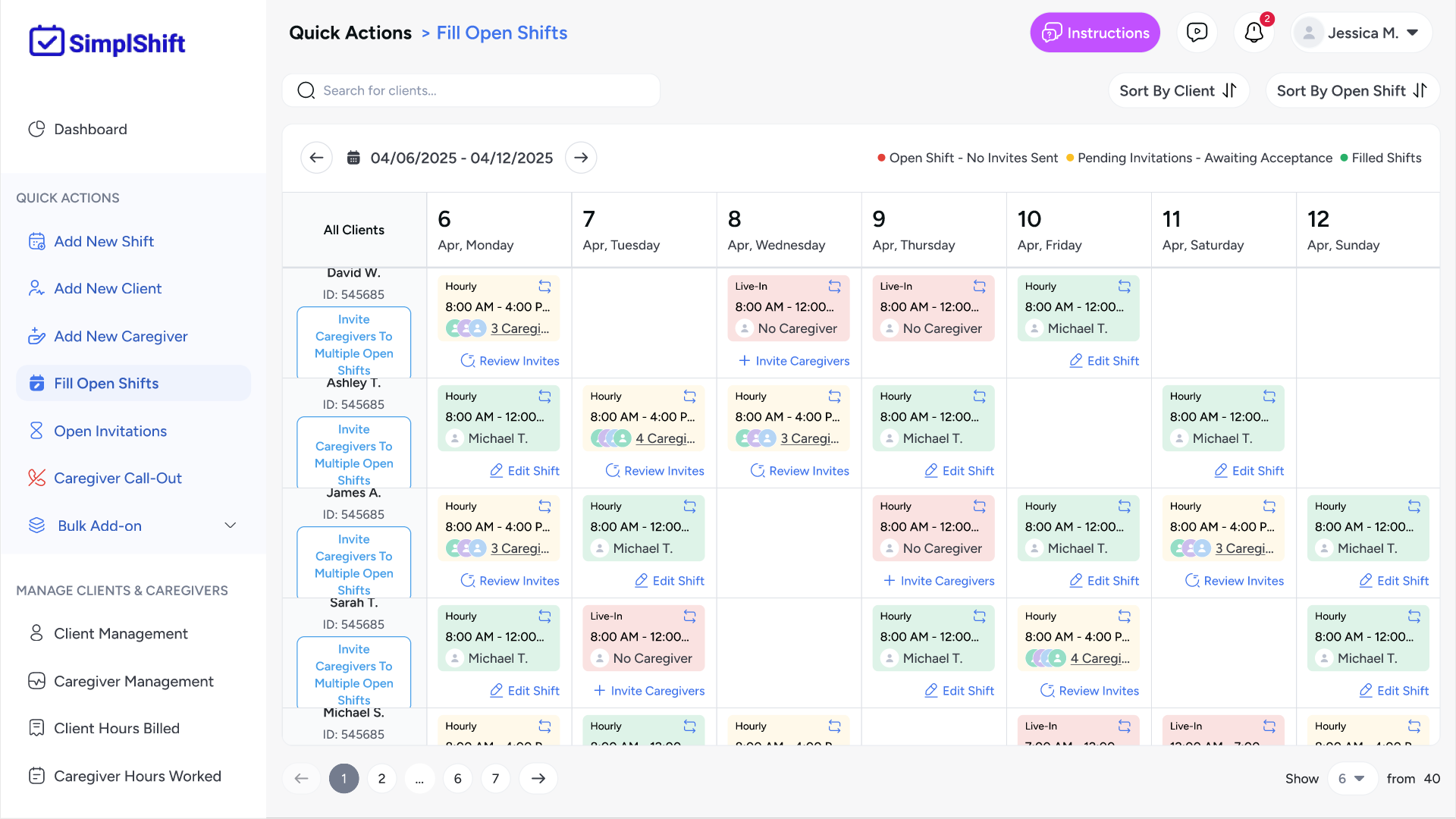 Fill open caregiver shifts quickly using SimplShift